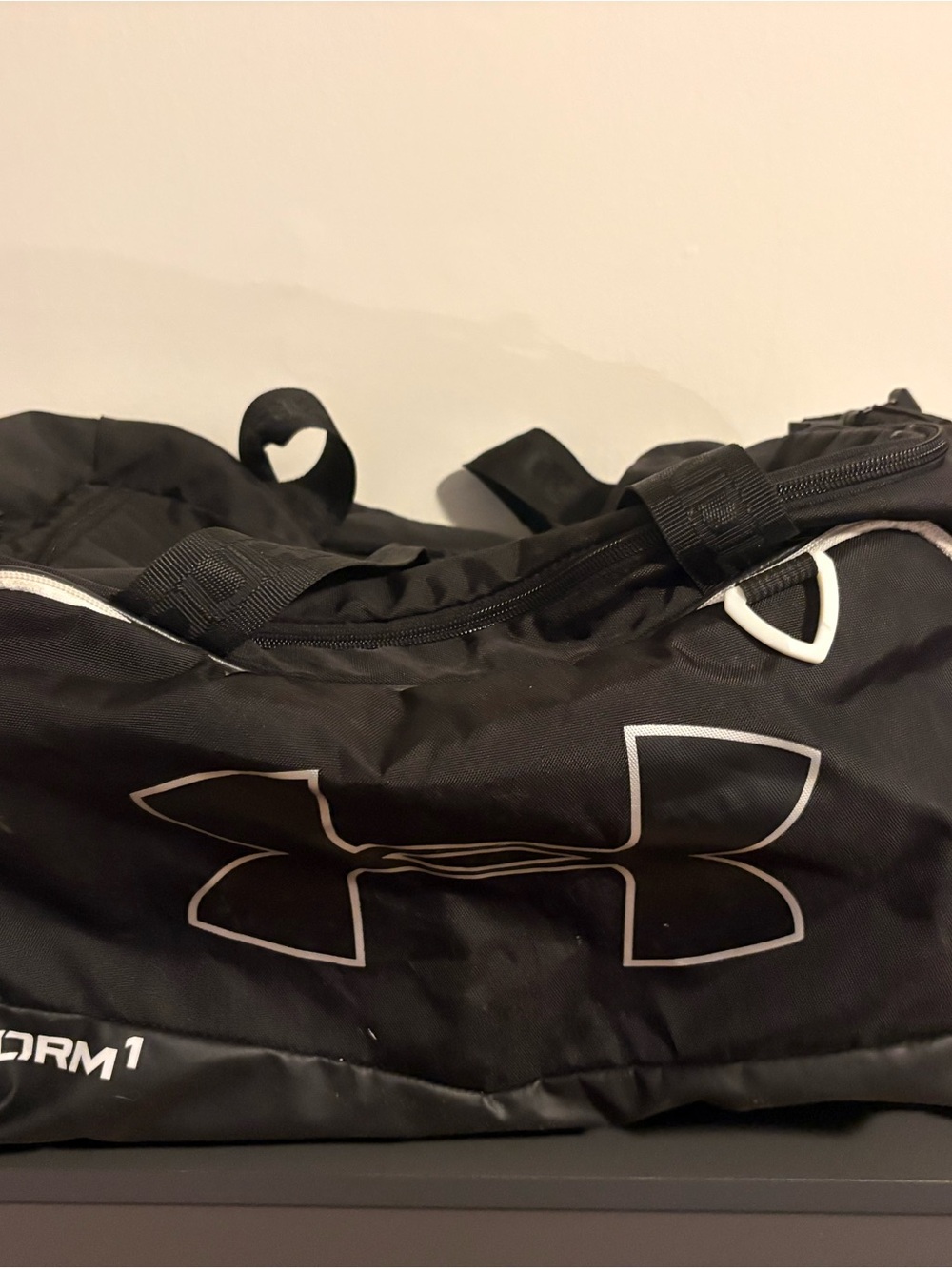 Under Armour Black Duffel with White Logo